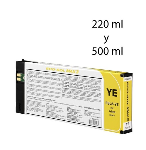 [001153] Cartucho EcoSol-MAX 3 Amarillo (220ml)