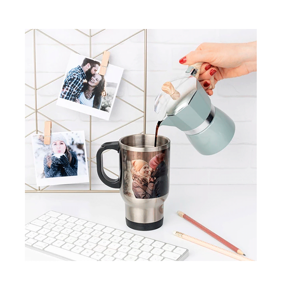 Taza de metal para el coche sublimable