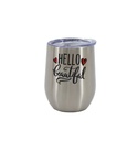 Taza de metal con tapa