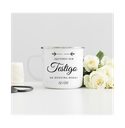 Taza metal Vintage con borde plata