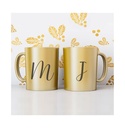 Taza para sublimación cerámica dorada