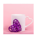 Taza para sublimación cerámica con asa de corazón