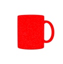 Taza cerámica mágica rojo glitter + caja