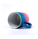 Taza sublimación cerámica azul/rosa glitter 11 Oz
