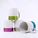 Taza cerámica blanca con base de color glitter 11 Oz