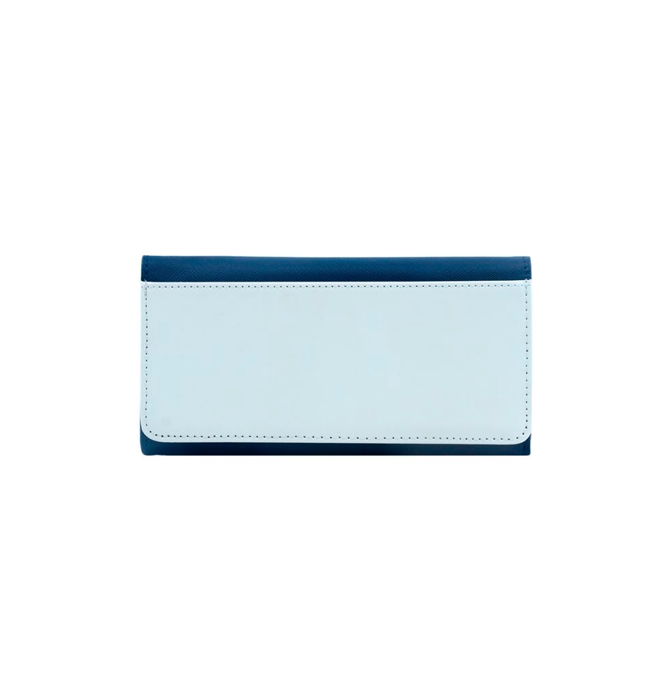 Cartera monedero azul con caja