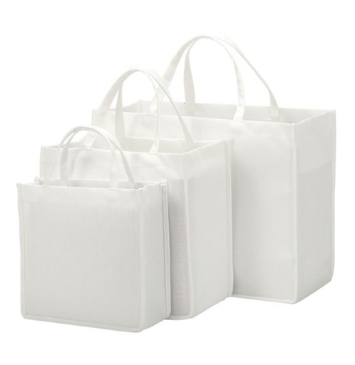[013033] Tote bag de lino yute blanco (25x25x10 cm)