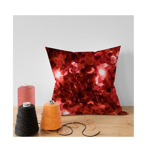 [006602] Funda cojin lentejuelas doble cara rojo 40x40