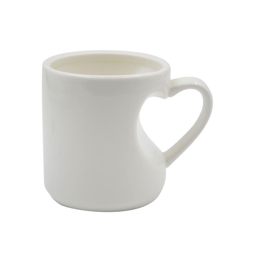 [004842] Taza para sublimación cerámica con asa de corazón