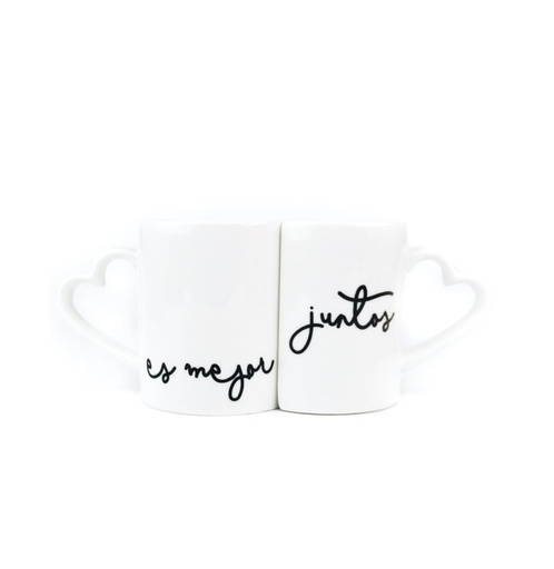 [004824] Par de tazas para sublimación con asa de corazón