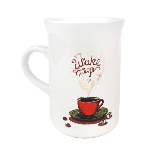 [004826] Taza cerámica blanca forma campana