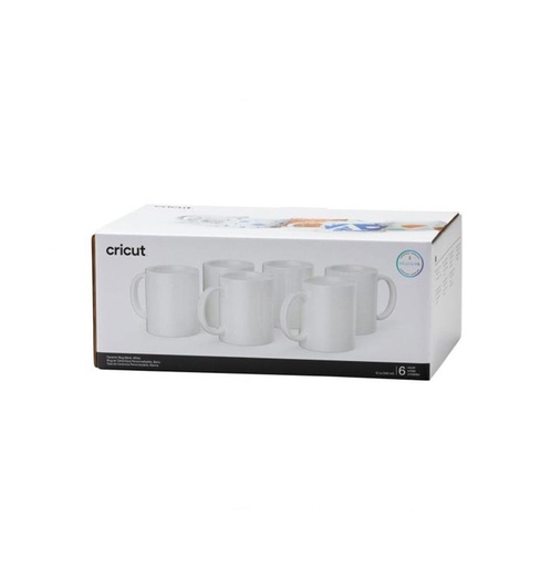 [012470] Pack de 6 tazas de cerámica blancas de Cricut 12oz
