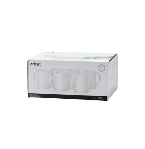 [012472] Pack de 6 tazas de cerámica blancas de Cricut 15oz