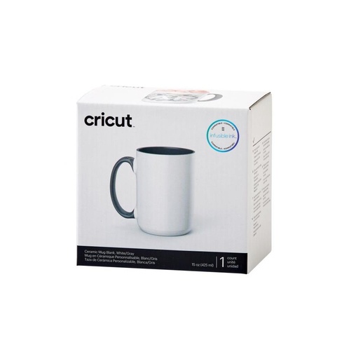 [012729] Taza cerámica Cricut color blanco y gris (1 ud)  425 ml