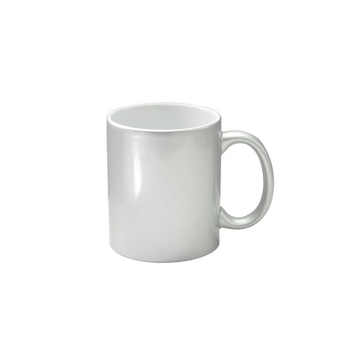 [013013] Taza para sublimación cerámica plateada