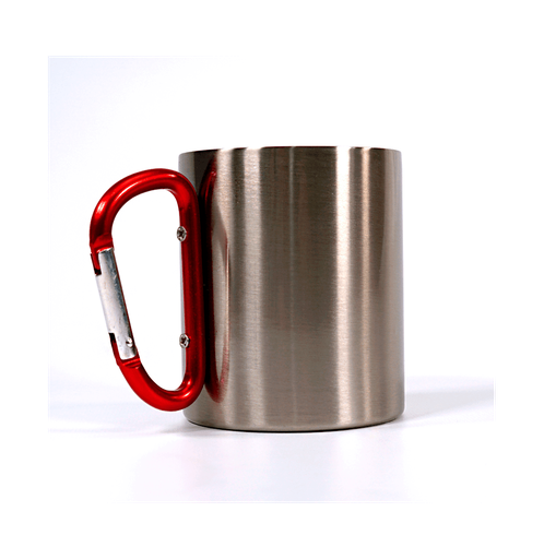 [013621] Taza de metal con asa mosquetón + caja